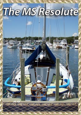 The Resolution is docked at Martha's Vineyard Oak Bluffs marina.